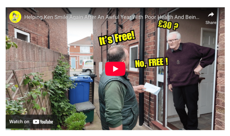 Helping 87 year old Ken smile again with a free garden tidy